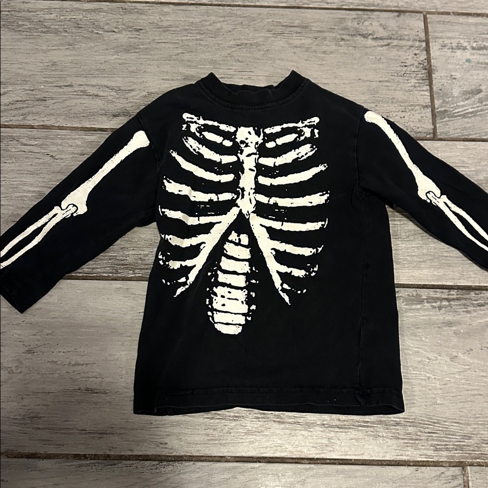 Children’s  Place Black Skeleton Long Sleeve Shirt 4T